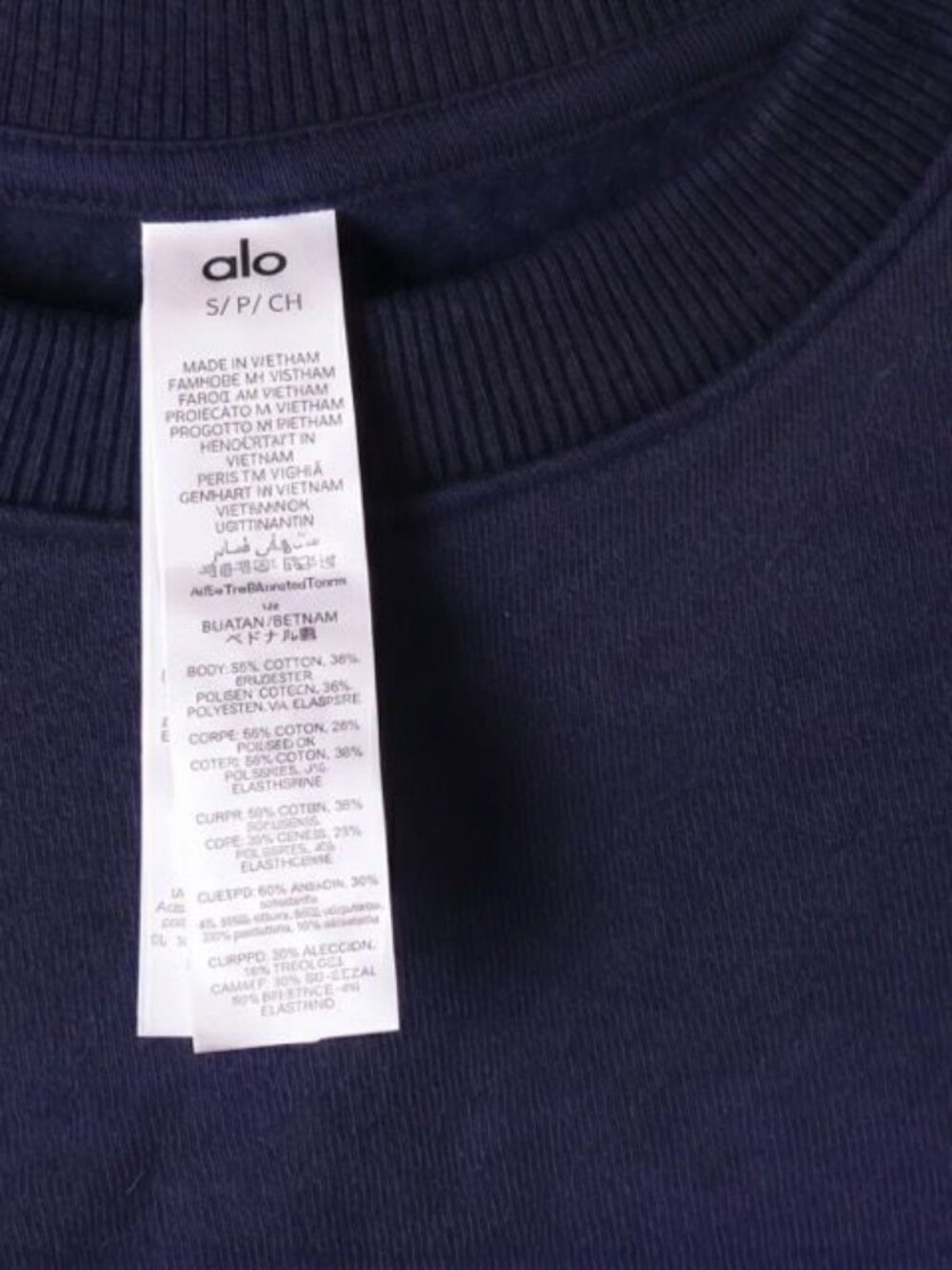 Alo Yoga Accolade Crew Neck Pullover Navy Blue [Size S] - Picture 3 of 3